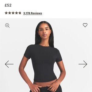 SKIMS Black Short Sleeve Tee NWT Sz S